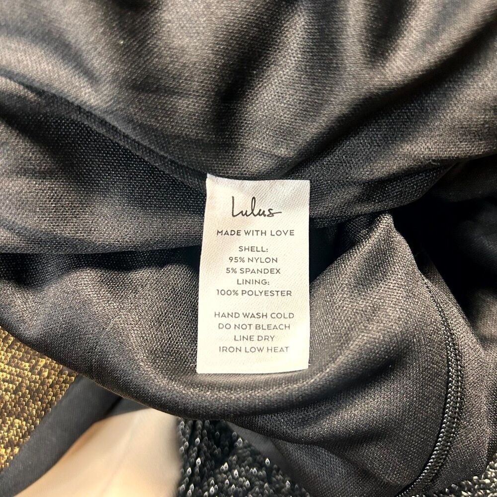 Lulus Jumpsuit Womens M Brown Metallic Deep V-Neck Wedding Cocktail Party NWT - Picture 12 of 12